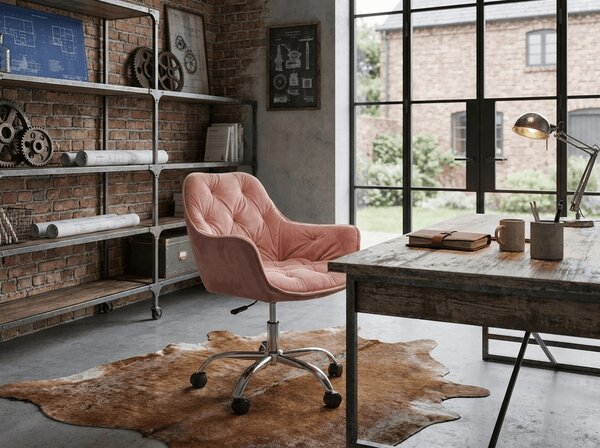 Kancelářské křeslo Q-190 VELVET, starorůžové