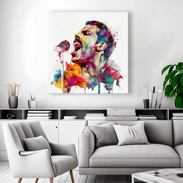 Designový obraz na plátně Ikonický rebel Freddie Mercury - 80x80 cm