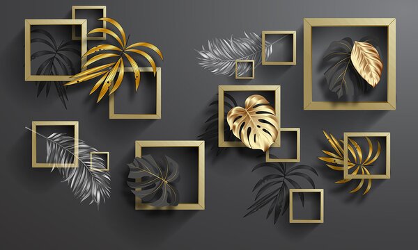 Fototapeta Elegantní zeleň v geometrické harmonii, 3D fototapety, Populární fototapety, u77858 - Tapeko.co.cz