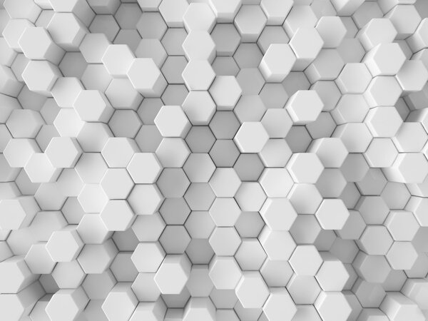 Fototapeta Skupina bílých šestiúhelníků, 3D fototapety, Populární fototapety, u77886 - Tapeko.co.cz