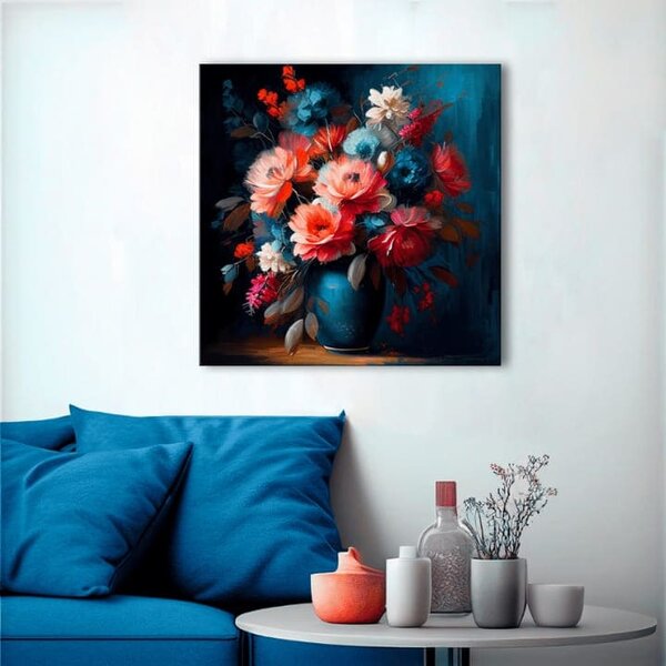 Designový obraz na plátně Kvetoucí v barvách lásky 60x60 cm
