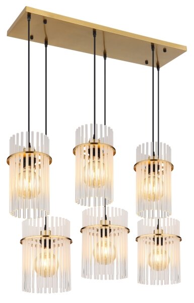 Globo 15698-6HM - Lustr na lanku GORLEY 6xE27/60W/230V zlatá