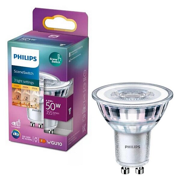 LED Žárovka Philips SCENE SWITCH PAR16 GU10/4,8W/230V 2200/2500/2700K