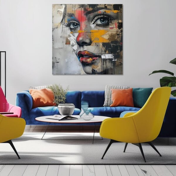 Elegantní obraz ženy Návštěva z budoucnosti - 60x60 cm