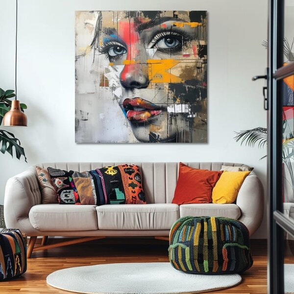 Elegantní obraz ženy Návštěva z budoucnosti - 60x60 cm