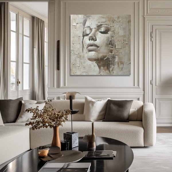 Elegantní obraz ženy bohyně míru - 60x60 cm