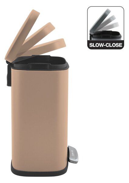 Spirella pedálový odpadkový koš AKIRA, matné cappuccino, 5 L