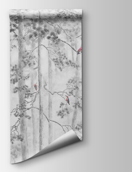Fototapeta Skupina ptáků na stromech, Lesní fototapety, Populární fototapety, u78449 - Tapeko.co.cz