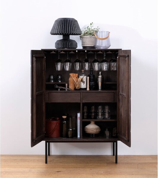 Tmavě hnědá skříňka 90x130 cm Latina – Unique Furniture