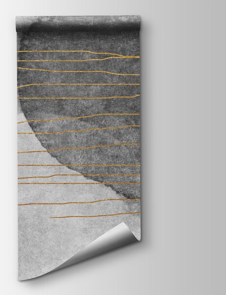 Fototapeta Šedobílá malba s oranžovými liniemi, Designové fototapety na zeď, Populární fototapety, u78579 - Tapeko.co.cz