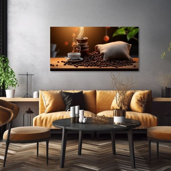 Kávové obrazy do kuchyně Abstraktní aroma - 40x80 cm