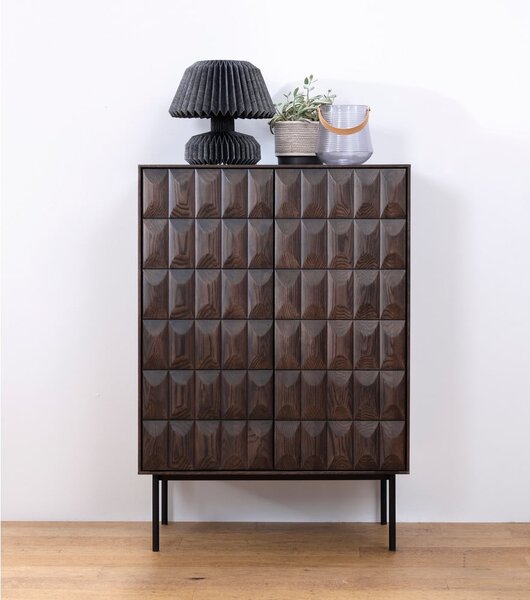 Tmavě hnědá skříňka 90x130 cm Latina – Unique Furniture