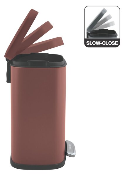 Spirella pedálový odpadkový koš AKIRA, matná burgundy, 5 L