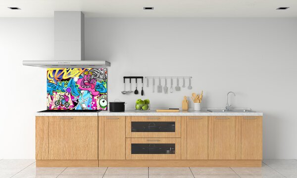 Skleněný panel do kuchynské linky Graffiti pksh-38479152