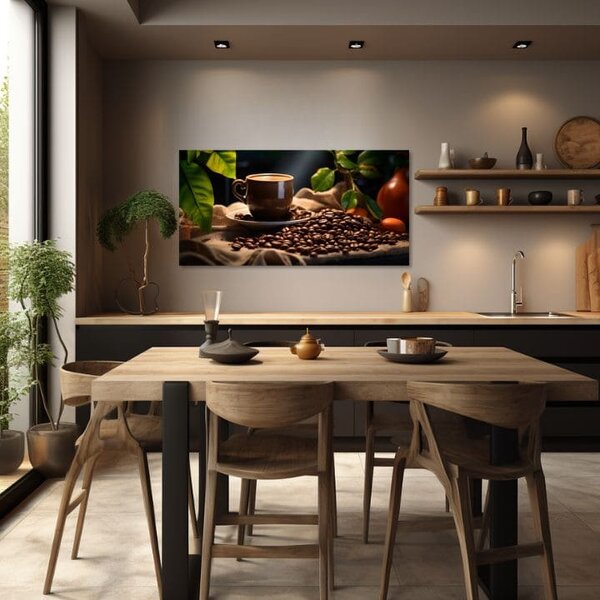 Kávové obrazy pro kuchyňské mistrovské dílo baristy - 40x80 cm