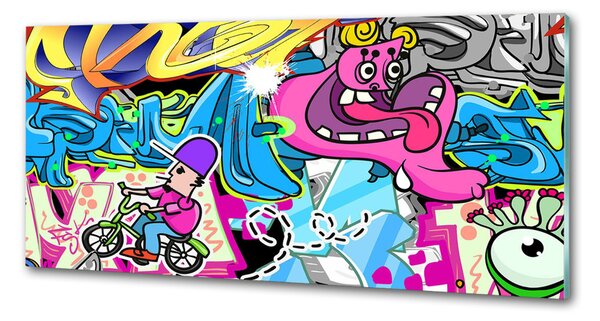 Skleněný panel do kuchynské linky Graffiti pksh-38479152