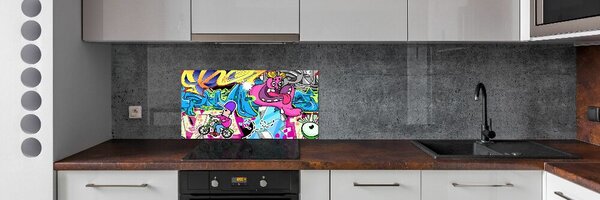 Skleněný panel do kuchynské linky Graffiti pksh-38479152