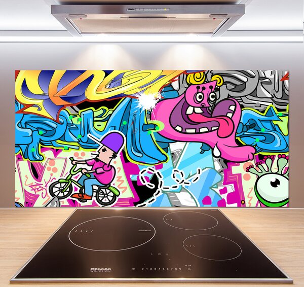 Skleněný panel do kuchynské linky Graffiti pksh-38479152