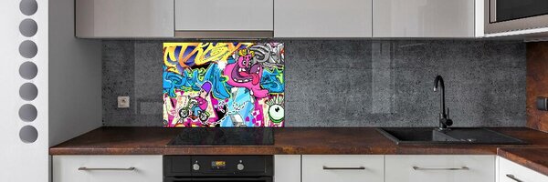 Skleněný panel do kuchynské linky Graffiti pksh-38479152