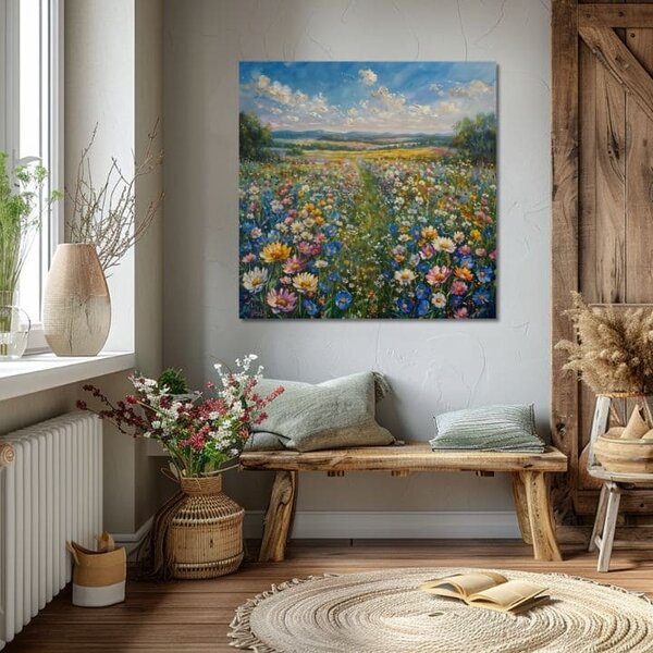 Obraz krajiny na plátně Letní louka - 60x60 cm
