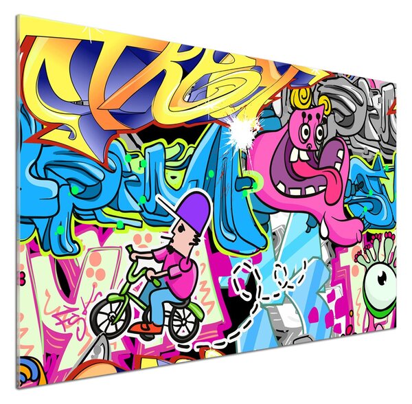 Skleněný panel do kuchynské linky Graffiti pksh-38479152