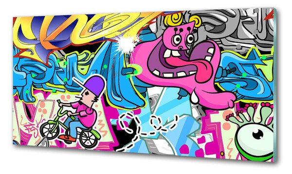 Skleněný panel do kuchynské linky Graffiti pksh-38479152