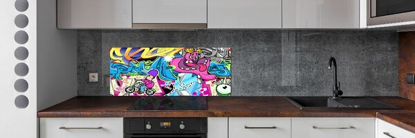 Skleněný panel do kuchynské linky Graffiti pksh-38479152