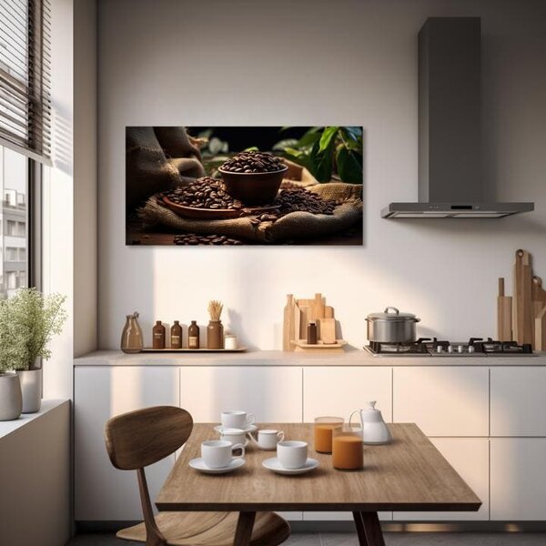 Kávové obrazy do kuchyně Ranní Arabica - 40x80 cm