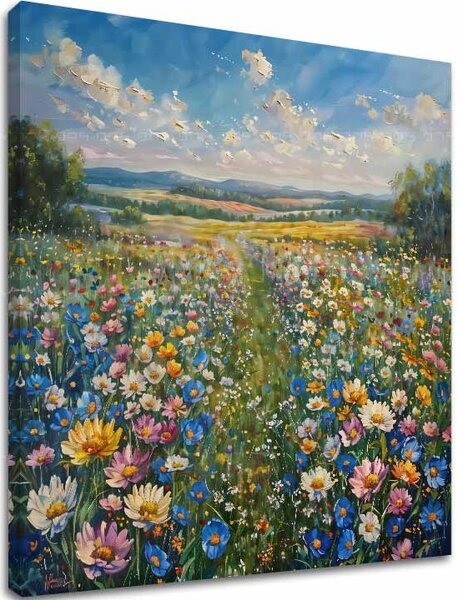 Obraz krajiny na plátně Letní louka - 60x60 cm