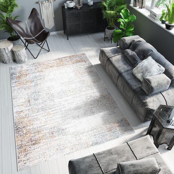 Makro Abra Moderní kusový koberec DAKOTA YF90A abstraktní krémový Rozměr: 58x99 cm