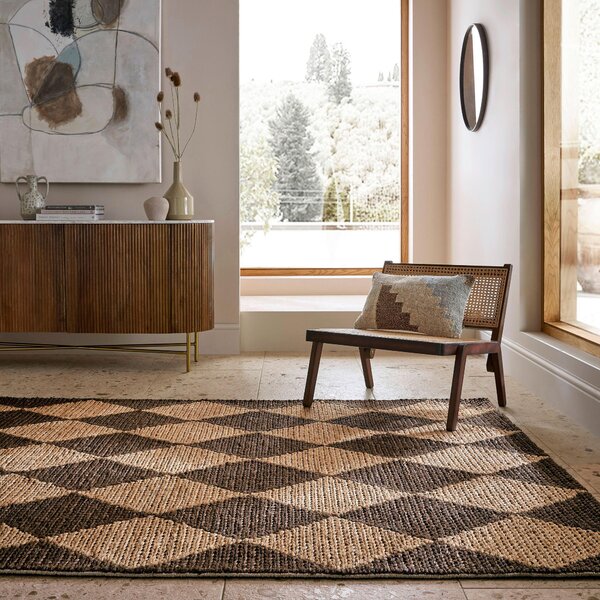 RUČNĚ TKANÝ KOBEREC, 120/170 cm tmavě hnědá Flair Rugs - Online Only koberce & rohožky, Online Only