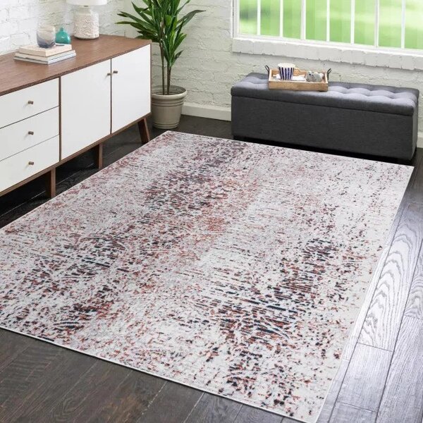 Makro Abra Moderní kusový koberec DAKOTA YF88B abstraktní krémový Rozměr: 58x99 cm