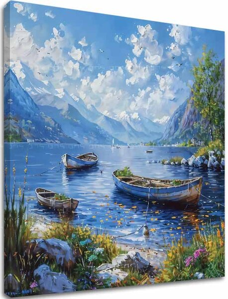Obraz krajiny na plátně Mírové jezero - 60x60 cm