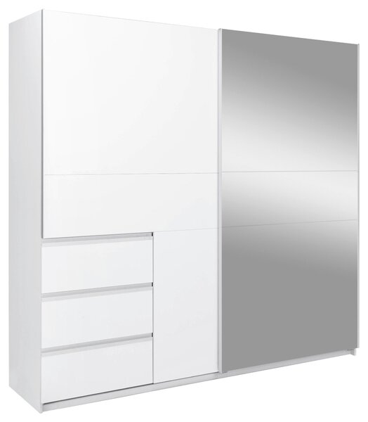ŠATNÍ SKŘÍŇ S POSUVNÝMI DVEŘM, bílá, 215/210/61,5 cm P & B - Šatní skříně, Online Only