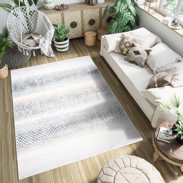 Makro Abra Moderní kusový koberec DAKOTA YF82C Pásy krémový Rozměr: 58x99 cm
