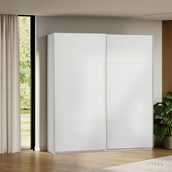 ŠATNÍ SKŘÍŇ S POSUVNÝMI DVEŘM, bílá, 200/210/62 cm MID.YOU - Šatní skříně, Online Only