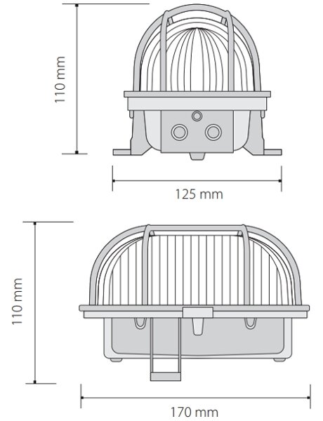 Venkovní stropní svítidlo OVAL 1xE27/60W/230V IP44 červená