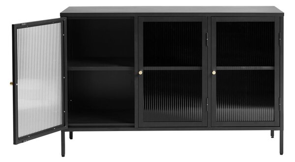 Černá kovová vitrína 132x85 cm Bronco – Unique Furniture