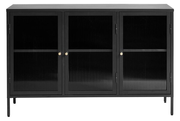Černá kovová vitrína 132x85 cm Bronco – Unique Furniture