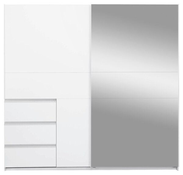 ŠATNÍ SKŘÍŇ S POSUVNÝMI DVEŘM, bílá, 215/210/61,5 cm P & B - Šatní skříně, Online Only