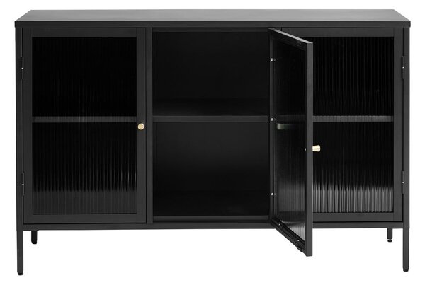 Černá kovová vitrína 132x85 cm Bronco – Unique Furniture