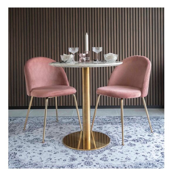 Kulatý jídelní stůl s deskou v dekoru mramoru ø 70 cm Bolzano – House Nordic