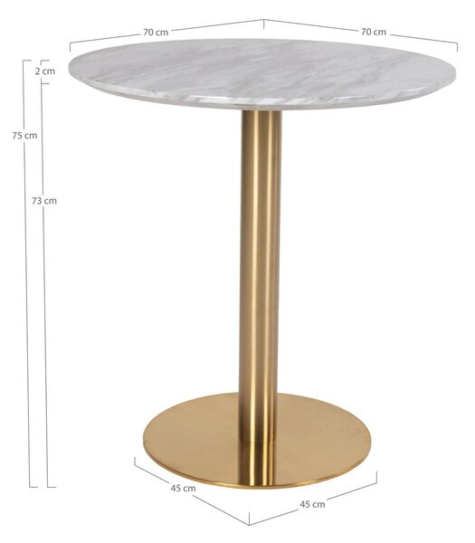 Kulatý jídelní stůl s deskou v dekoru mramoru ø 70 cm Bolzano – House Nordic