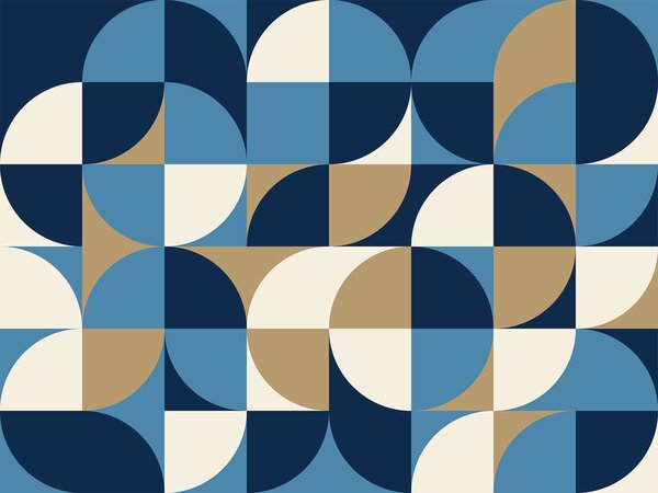 Fototapeta Modrobílý geometrický vzor, Designové fototapety na zeď, Populární fototapety, u78733 - Tapeko.co.cz