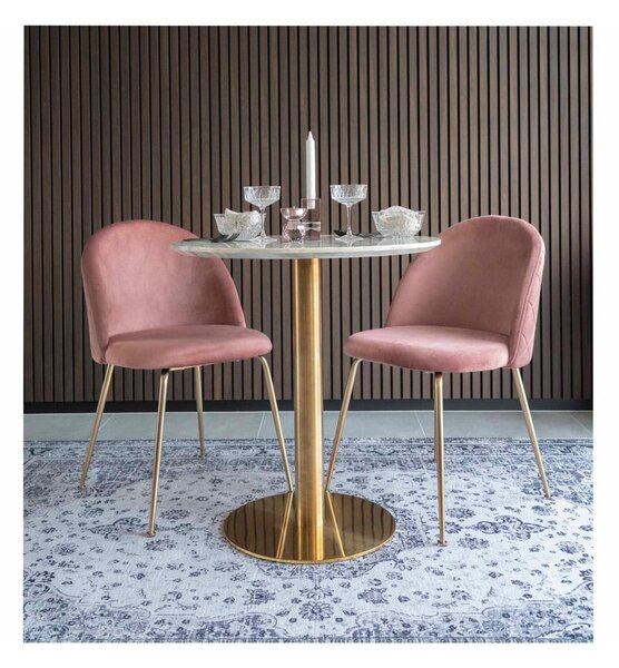 Kulatý jídelní stůl s deskou v dekoru mramoru ø 70 cm Bolzano – House Nordic