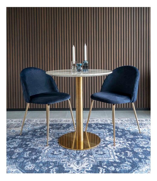 Kulatý jídelní stůl s deskou v dekoru mramoru ø 70 cm Bolzano – House Nordic