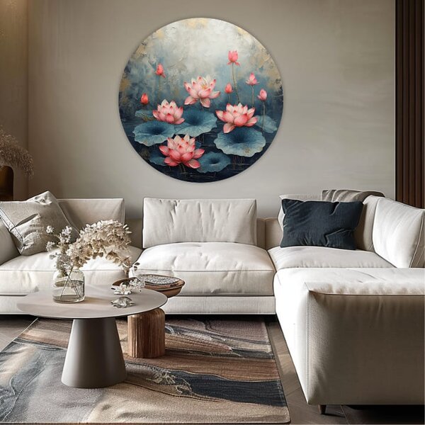 Kulaté obrazy s akrylem Blossoming Mystery - 60 cm