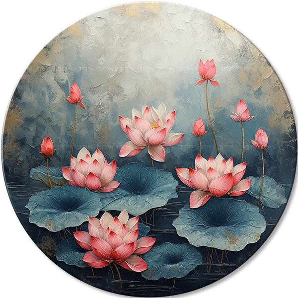 Kulaté obrazy s akrylem Blossoming Mystery - 60 cm