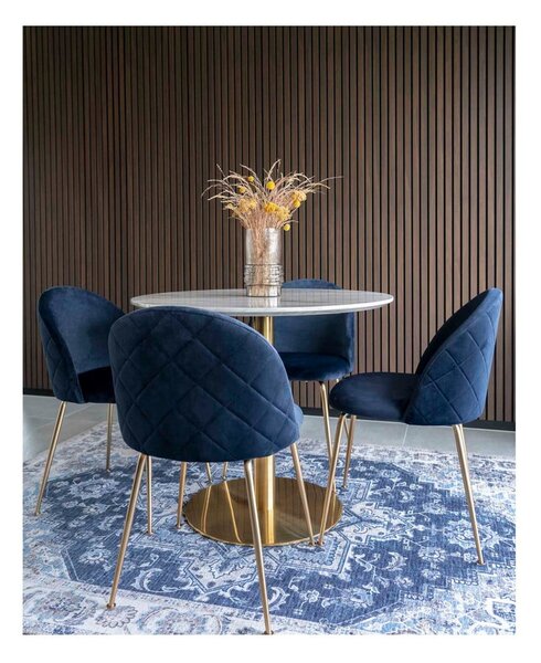 Kulatý jídelní stůl s deskou v dekoru mramoru ø 90 cm Bolzano – House Nordic