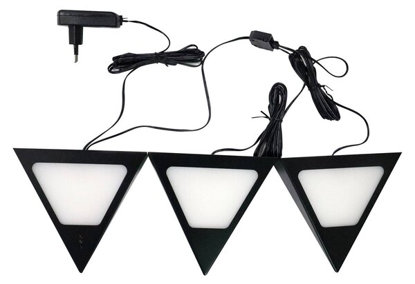 Prios Odia LED podhledové světlo, černá, 3 zdrojů